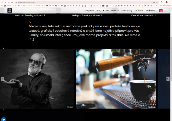 Galerie 2 a kousek posuvna s url a efektem